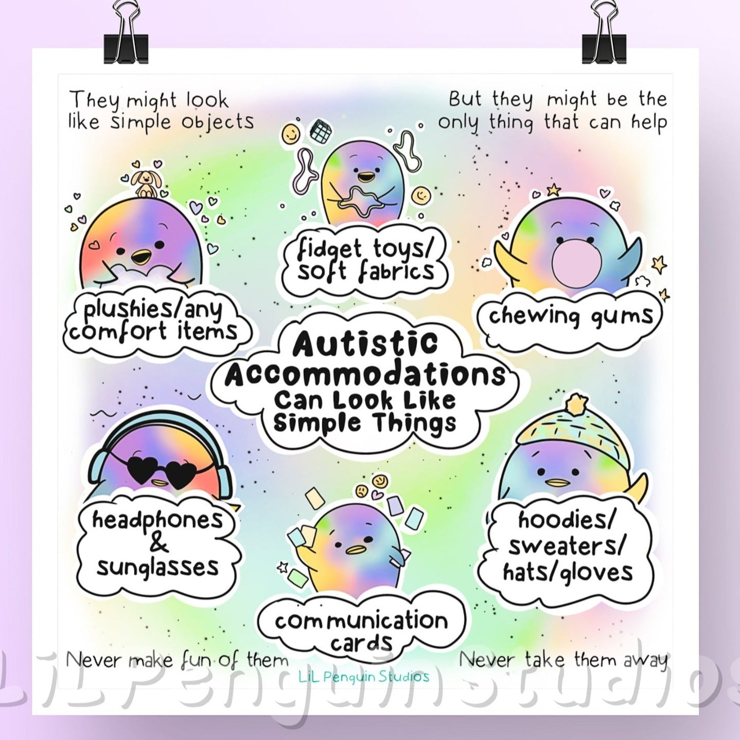 Autistic Accommodations' DIGITAL Printable Poster- Personal Use