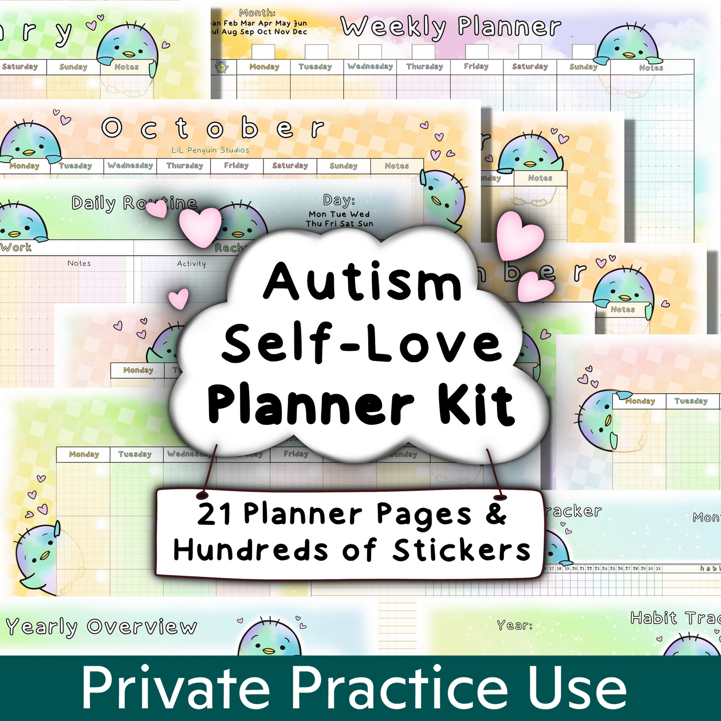 Autism Planner Kit (Printable, Undated) - Private Practice Use