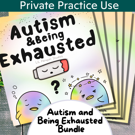 a picture of a book with the title autism and being exhausted