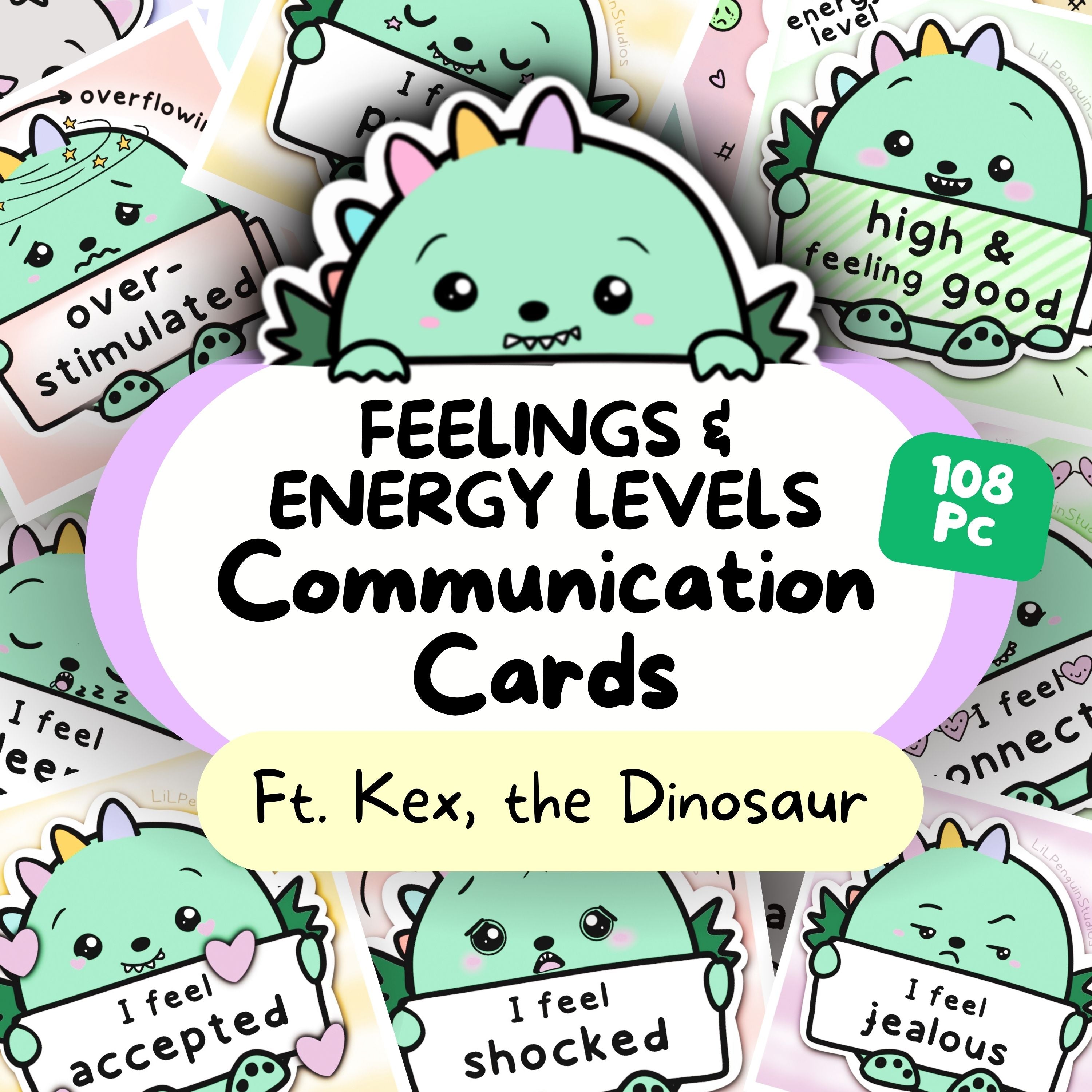 Feelings Communication Cards with Energy Levels | LiL Penguin Studios