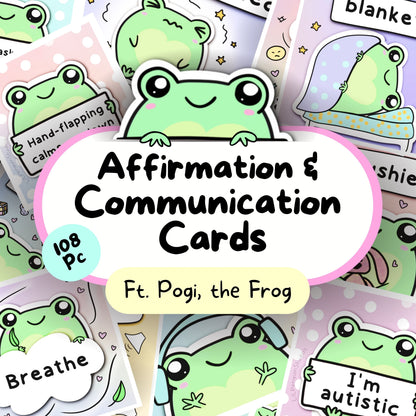 Communication Cards & Affirmation Cards (Digital) ft. Pogi, the Frog - Private Practice Use