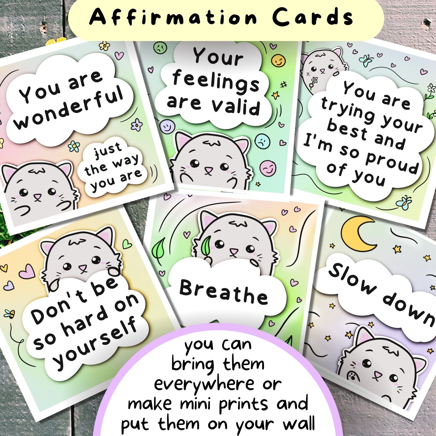 Cat Communication Cards & Affirmation Cards (Digital) - PRIVATE PRACTICE USE