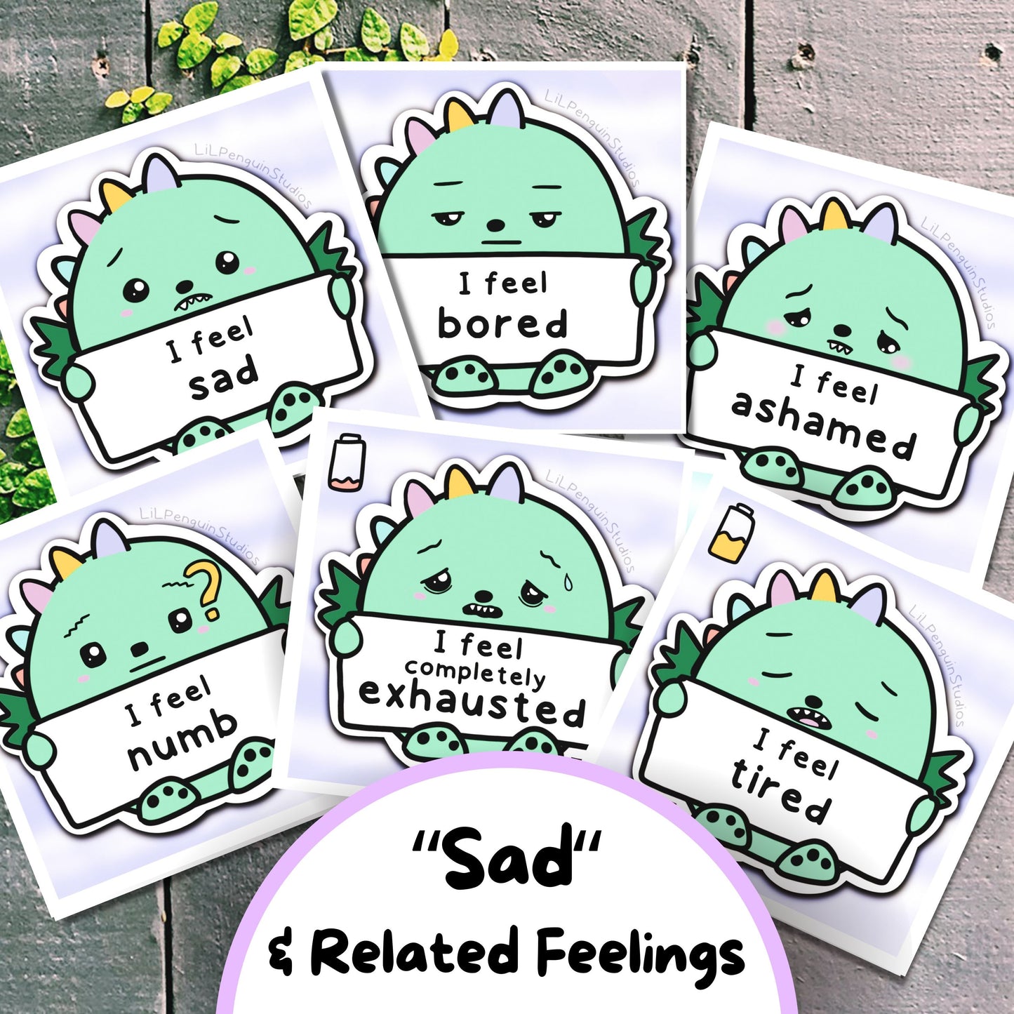 Dino FEELINGS Communciation Cards w/ Energy Levels for Autistic Children and Adults, Autism Worksheet, Dinosaur Emotions Flashcard, Kit, Sensory Overload Aid, Feelings Wheel