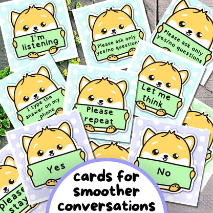 Meltdown Communication Cards, SPD Autistic Non-Speaking/ Semi-Verbal Printable, Kawaii Corgi/ Shiba Cartoon Autism Aid, AAC Picture Card PDF