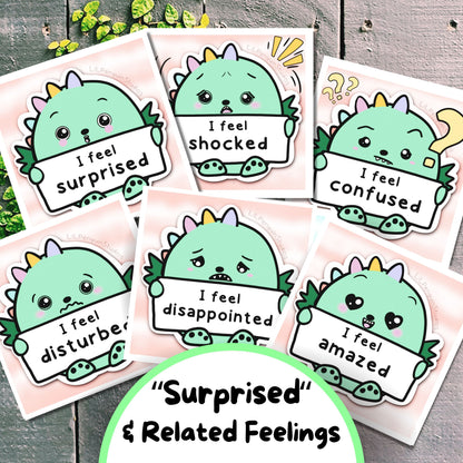 Dino FEELINGS Communciation Cards w/ Energy Levels for Autistic Children and Adults, Autism Worksheet, Dinosaur Emotions Flashcard, Kit, Sensory Overload Aid, Feelings Wheel