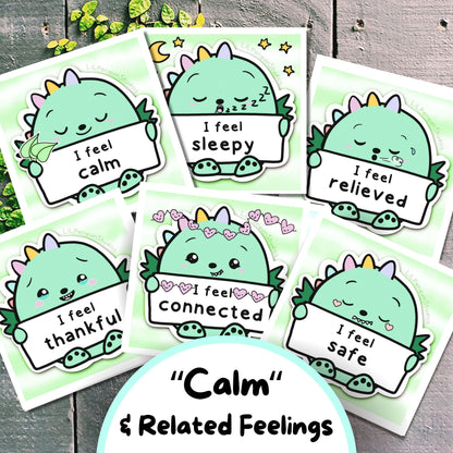 Dino FEELINGS Communciation Cards w/ Energy Levels for Autistic Children and Adults, Autism Worksheet, Dinosaur Emotions Flashcard, Kit, Sensory Overload Aid, Feelings Wheel