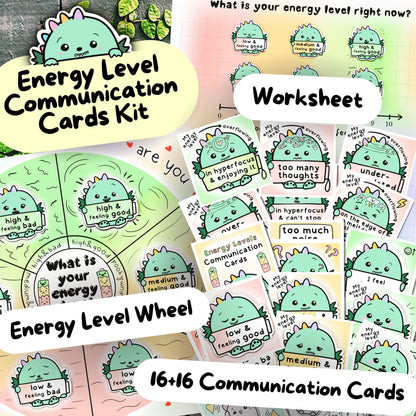 Printable Autistic Energy Level Kit (Alexithmya), Sensory Issues PDF, Autisitc Burnout Prevention Kit, Autistic Meltdown Communication Cards, Shutdown Aid