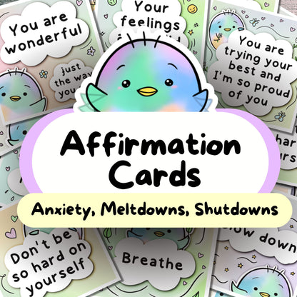 Penguin Affirmation Cards (Anxiety, Meltdowns, Shutdowns)