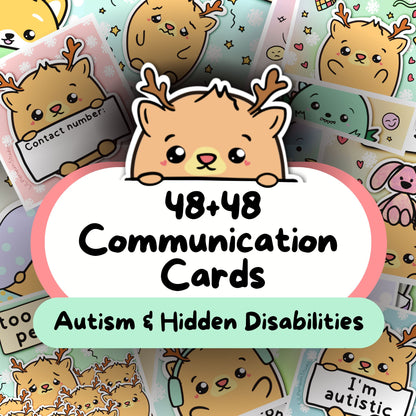 48+48 Reindeer Daily Communication Cards (Autism, Anxiety, Hidden Disabilities)