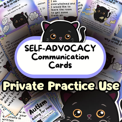 Black Cat Autism Self-Advocacy Card Pack (PRIVATE PRACTICE USE)