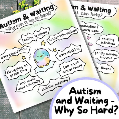 Autism Anxiety Relief Kit for Waiting and Travel, ASD Calming Cards, Autistic Self-Care Bundle, Sensory Overload Prints, Neurodivergent Zine