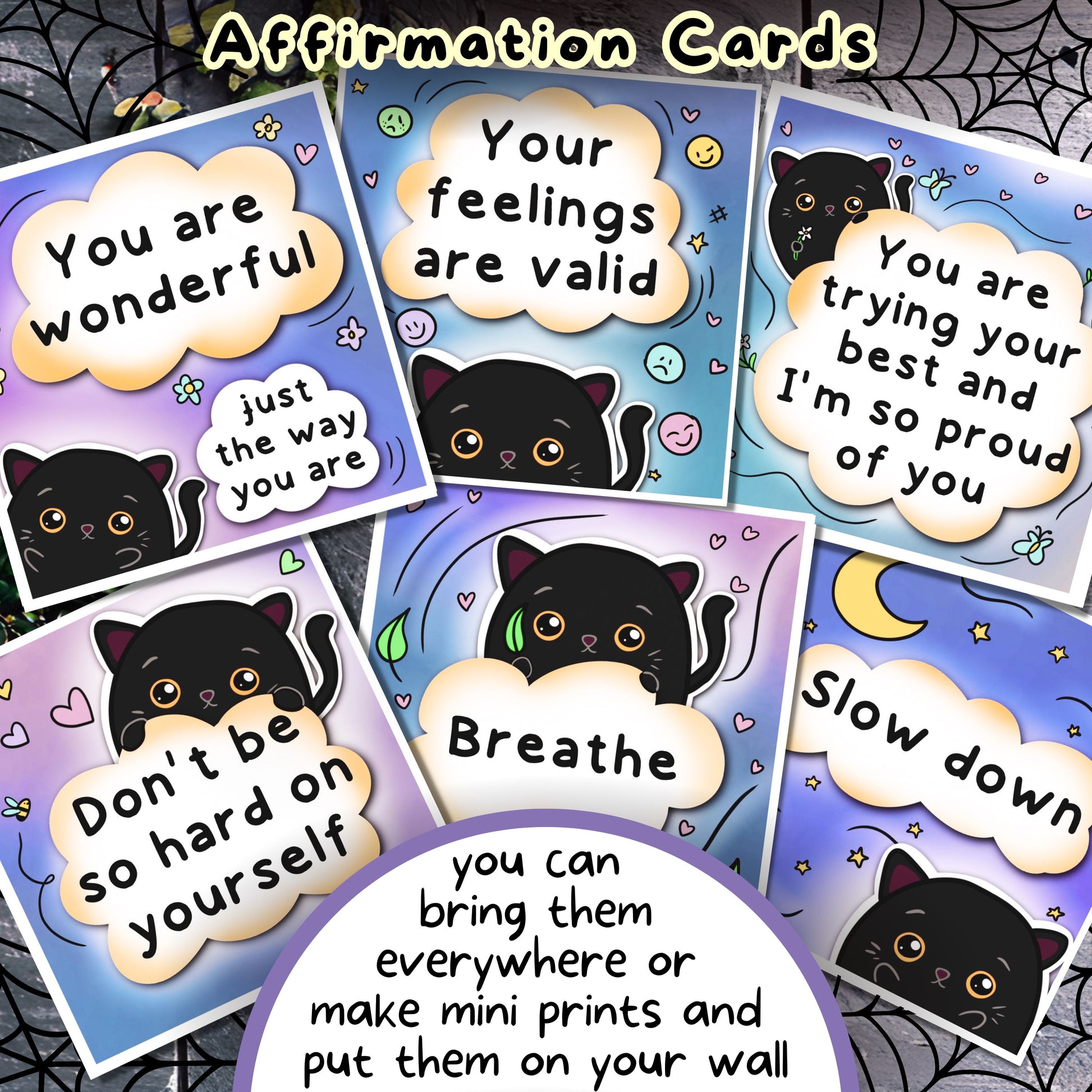 Black Cat Autism Communication Cards & Affirmations, Printable Autism Lanyard Kids, Halloween ADHD Autistic Non Verbal Kit, Selective Mutism