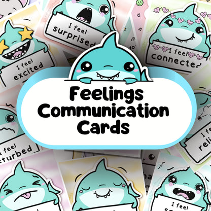 Shark Feelings Communication Cards, Emotions Wheel and Worksheet