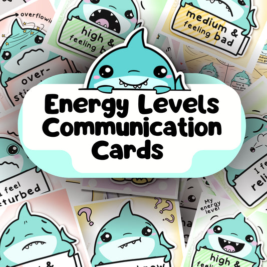 Shark Autistic Energy Levels Communication Cards