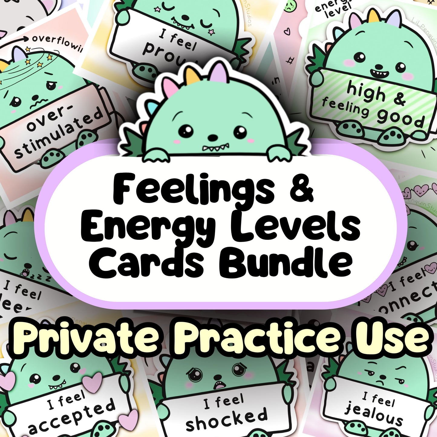 Dinosaur Feelings & Energy Levels Bundle (Digital) - PRIVATE PRACTICE USE