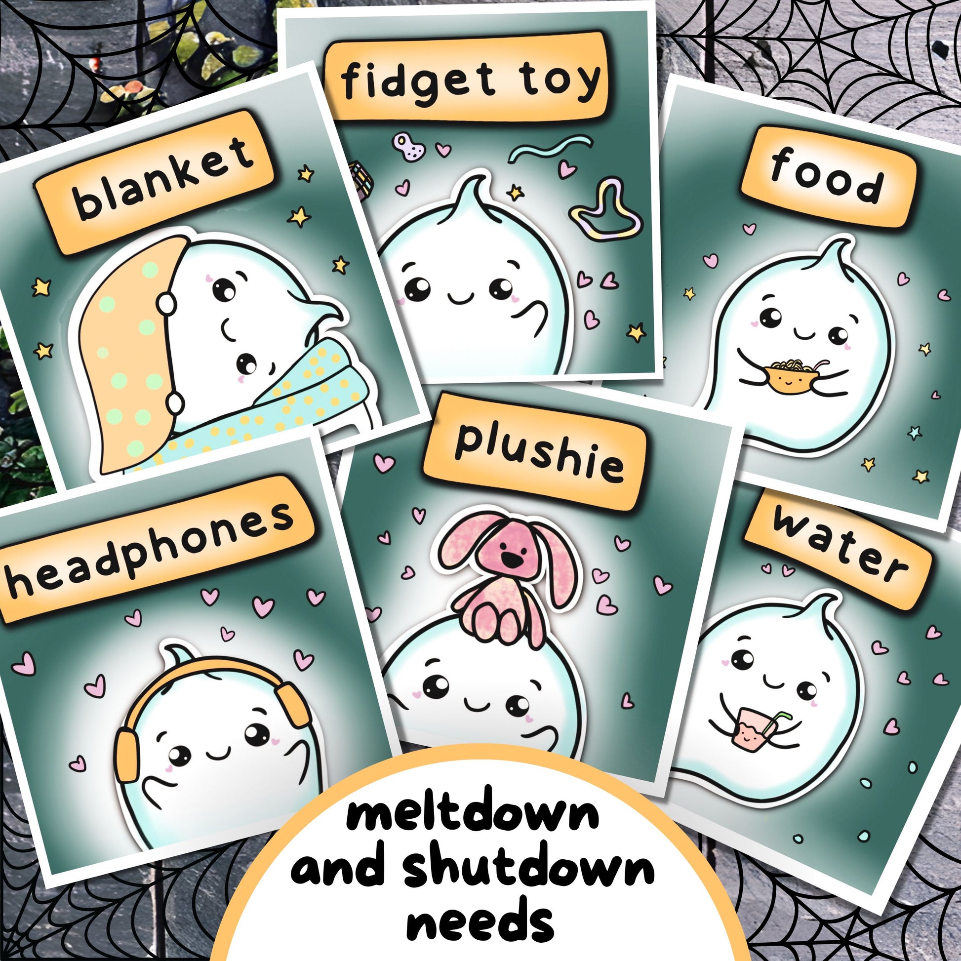 Ghost Communication Cards, Halloween PDF Autistic Affirmations, Non Speaking Adult Kit, Anxiety ADHD Autism Download, Selective Mutism Print