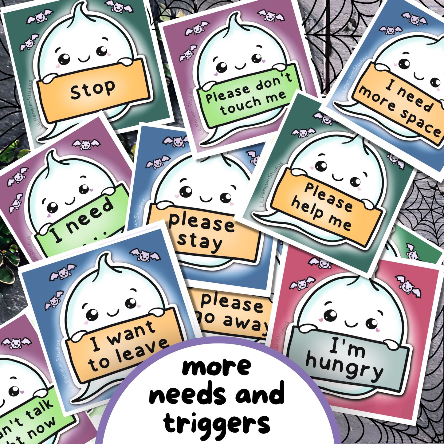 Ghost Communication Cards, Halloween PDF Autistic Affirmations, Non Speaking Adult Kit, Anxiety ADHD Autism Download, Selective Mutism Print