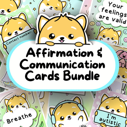 Dog Communication Cards and Affirmations Bundle (Autism, Anxiety, Hidden Disabilities)