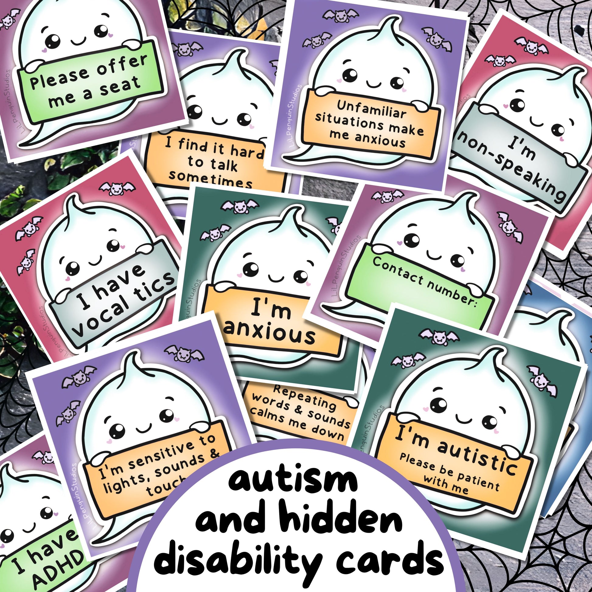 Ghost Communication Cards, Halloween PDF Autistic Affirmations, Non Speaking Adult Kit, Anxiety ADHD Autism Download, Selective Mutism Print