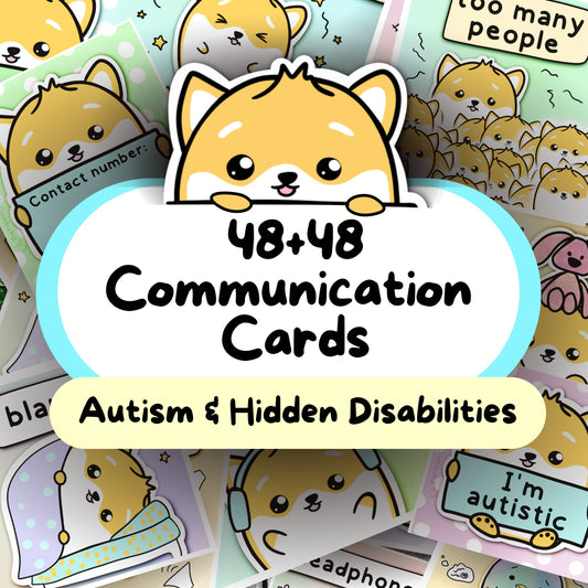 Dog 48+48 Daily Communication Cards (Autistic Meltdown, Sensory Overload, Hidden Disabilities)