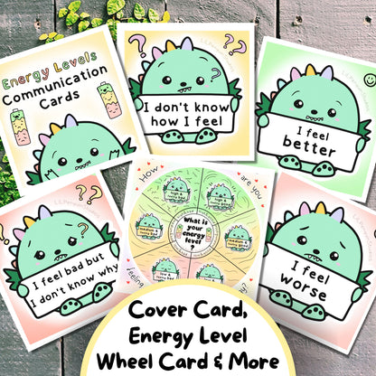 Dino Lover Autism MEGA BUNDLE (Communication Cards, Affirmations, Feelings and Energy Levels))