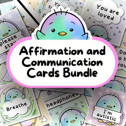 Penguin Communication Cards and Affirmations Bundle (Autism, Anxiety, Hidden Disabilities)