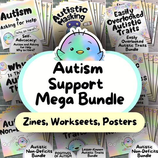 Autism Support Mega Bundle with Worksheets and Posters (Printable)