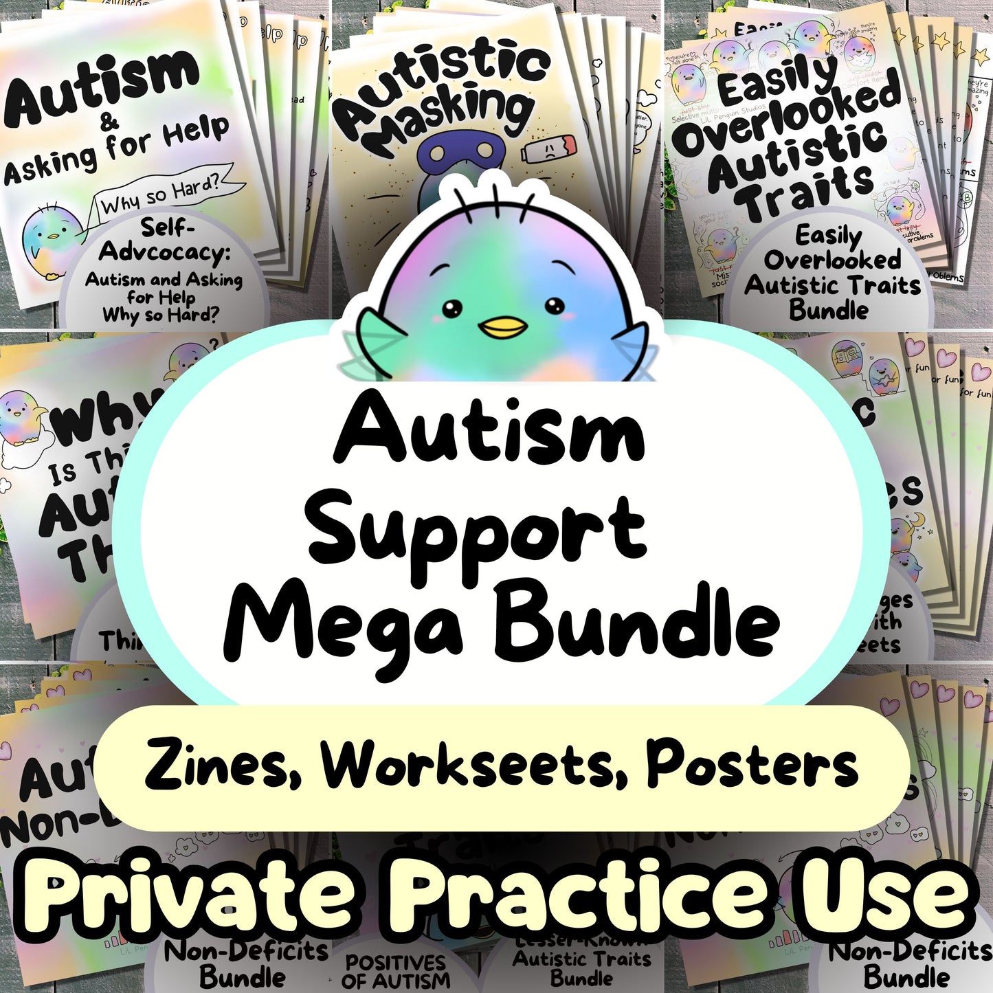 Autism Support Mega Bundle with Worksheets and Posters (Digital) - PRIVATE PRACTICE USE