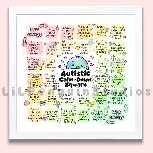 Autism Poster, Autism Calm-Down Kit, Autistic Burnout Prevention, Meltdown Recovery, Penguin ADHD Autism Cards, Neurodivergent Poster, Therapy Worksheet,