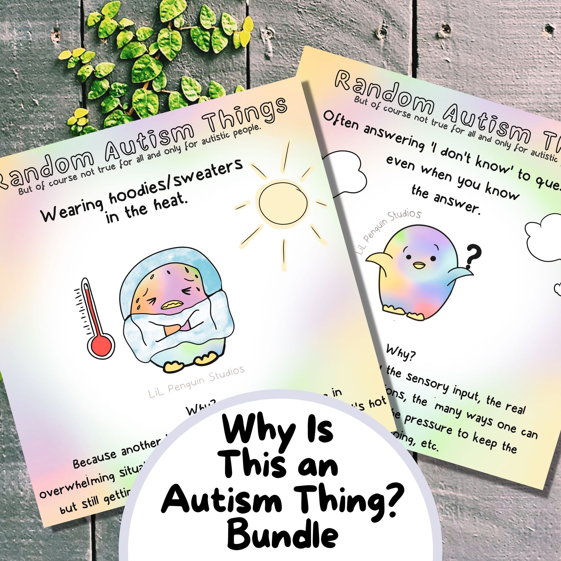 15 Autism Zines Mega Bundle, Printable Therapy Worksheets, Neurodiversity Poster, Unmasking Autism, Burnout, Meltdown, Self-Care, Masking, Penguin Autism Support Kit for autistic adults and kids, parents, teachers, caregivers and therapists