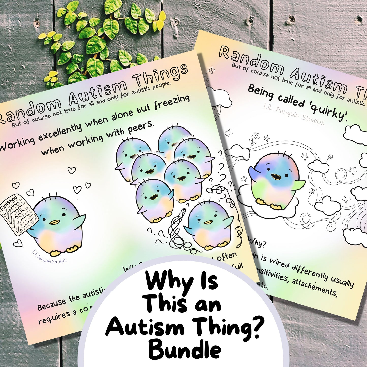 15 Autism Zines Mega Bundle, Printable Therapy Worksheets, Neurodiversity Poster, Unmasking Autism, Burnout, Meltdown, Self-Care, Masking, Penguin Autism Support Kit for autistic adults and kids, parents, teachers, caregivers and therapists