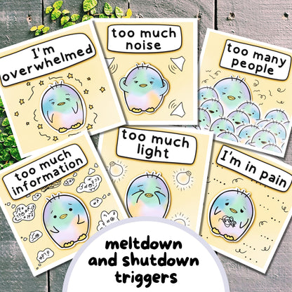 Penguin Communication Cards and Affirmations Bundle (Autism, Anxiety, Hidden Disabilities)