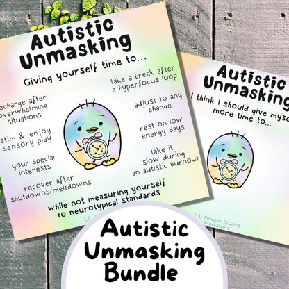 15 Autism Zines Mega Bundle, Printable Therapy Worksheets, Neurodiversity Poster, Unmasking Autism, Burnout, Meltdown, Self-Care, Masking, Penguin Autism Support Kit for autistic adults and kids, parents, teachers, caregivers and therapists