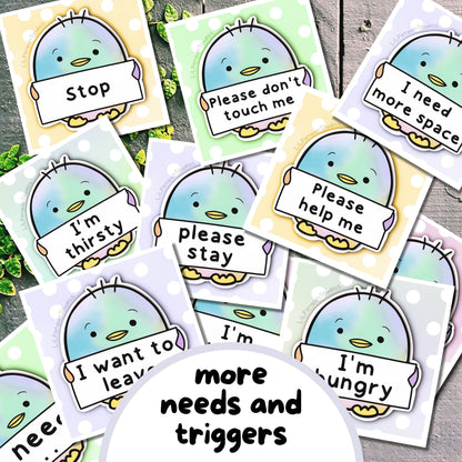 Penguin Communication Cards and Affirmations Bundle (Autism, Anxiety, Hidden Disabilities)