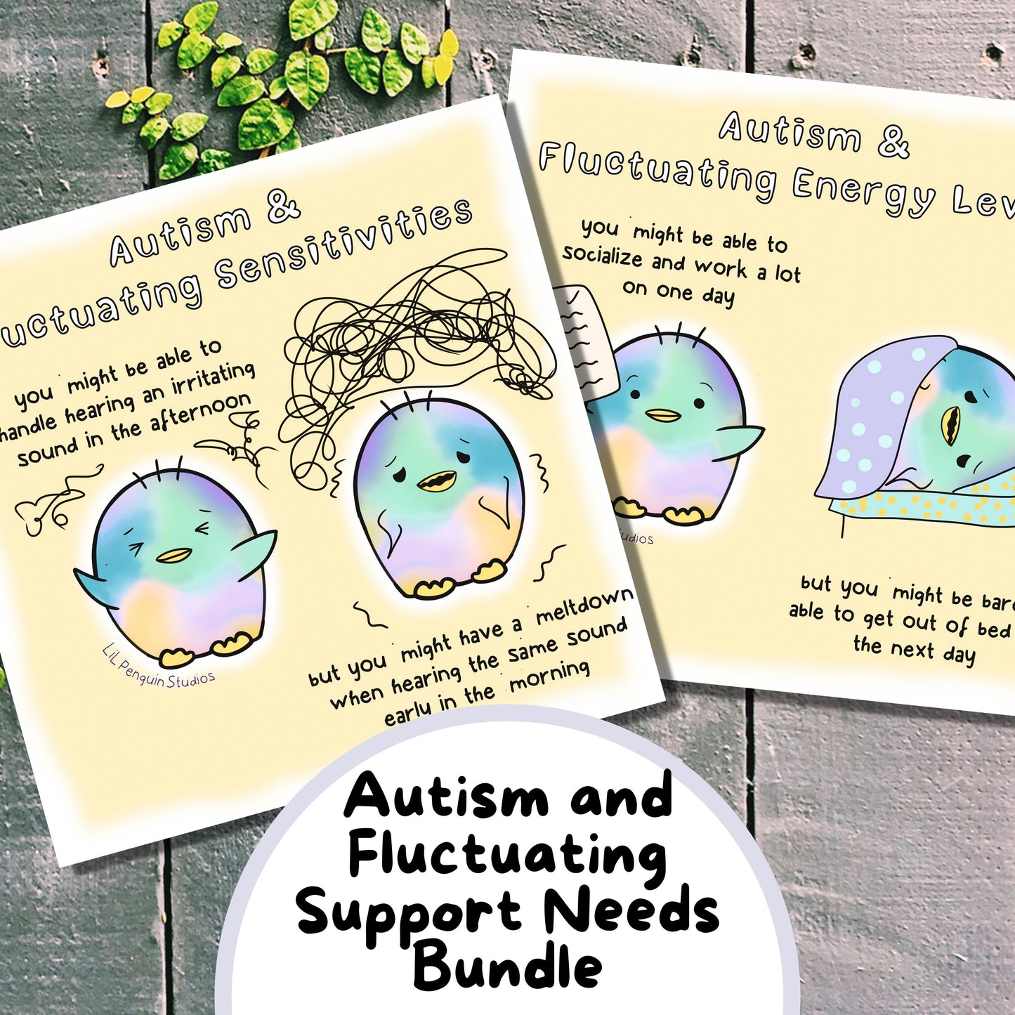 15 Autism Zines Mega Bundle, Printable Therapy Worksheets, Neurodiversity Poster, Unmasking Autism, Burnout, Meltdown, Self-Care, Masking, Penguin Autism Support Kit for autistic adults and kids, parents, teachers, caregivers and therapists