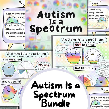 15 Autism Zines Mega Bundle, Printable Therapy Worksheets, Neurodiversity Poster, Unmasking Autism, Burnout, Meltdown, Self-Care, Masking, Penguin Autism Support Kit for autistic adults and kids, parents, teachers, caregivers and therapists