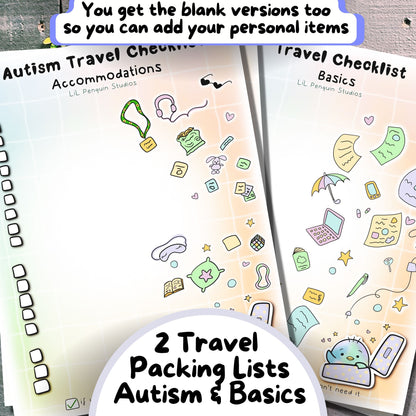 blank autism travel checklists
