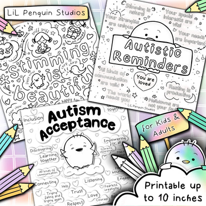 Autism Calm Corner Bundle (Autistic Coloring Book, Feelings Flashcards, Energy Levels, Grounding, Affirmations) - PRIVATE PRACTICE USE