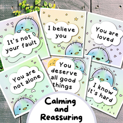 Penguin Communication Cards and Affirmations Bundle (Autism, Anxiety, Hidden Disabilities)