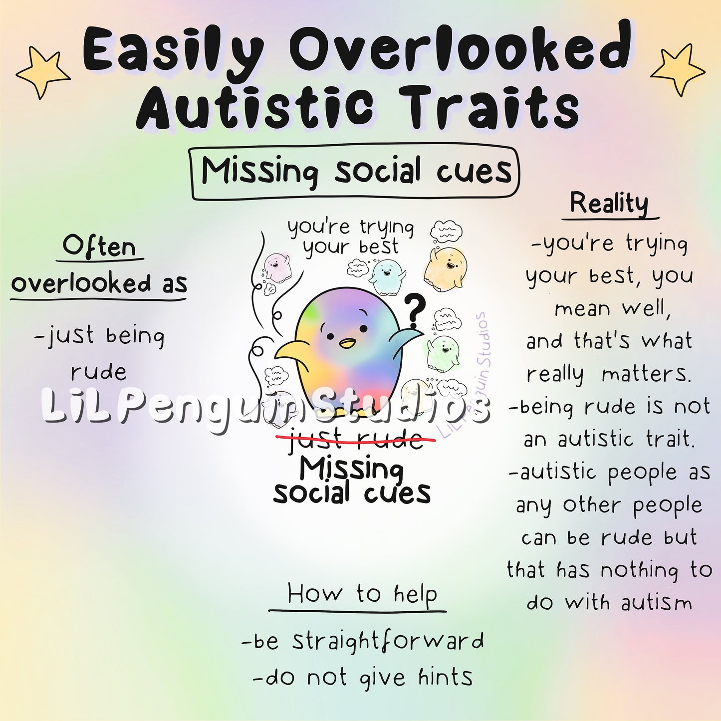 'Easily Overlooked Autistic Traits' Printable Bundle