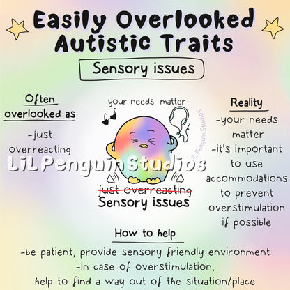 'Easily Overlooked Autistic Traits' Printable Bundle