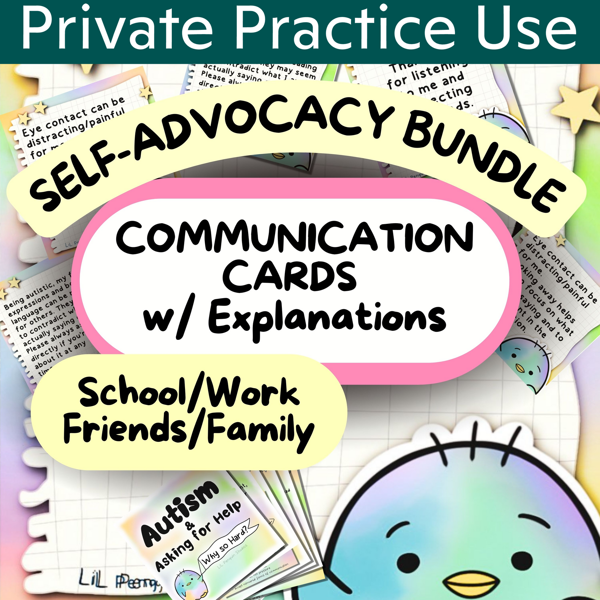 the self - advocacy bundle for communication cards and explanation cards