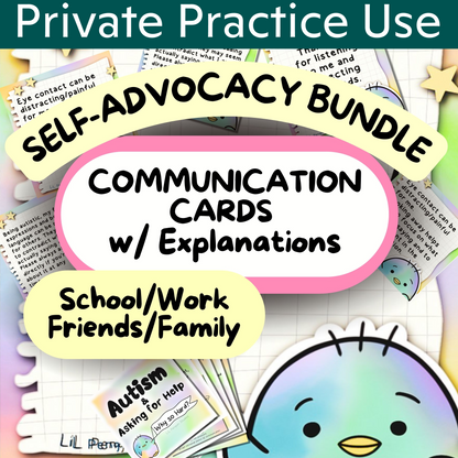 the self - advocacy bundle for communication cards and explanation cards