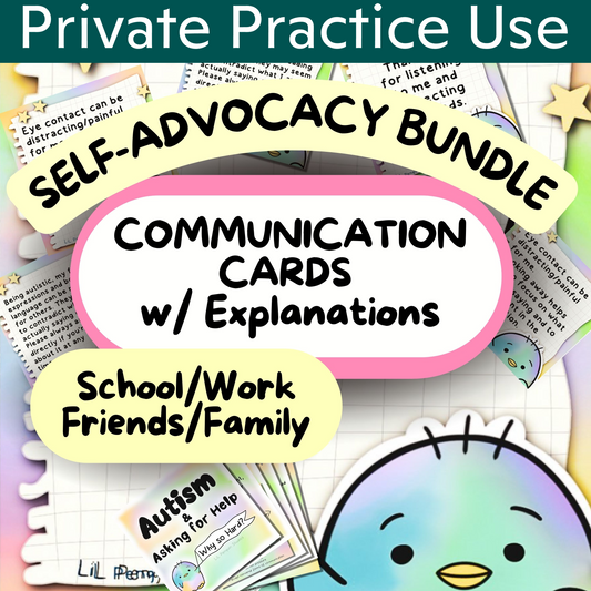 the self - advocacy bundle for communication cards and explanation cards