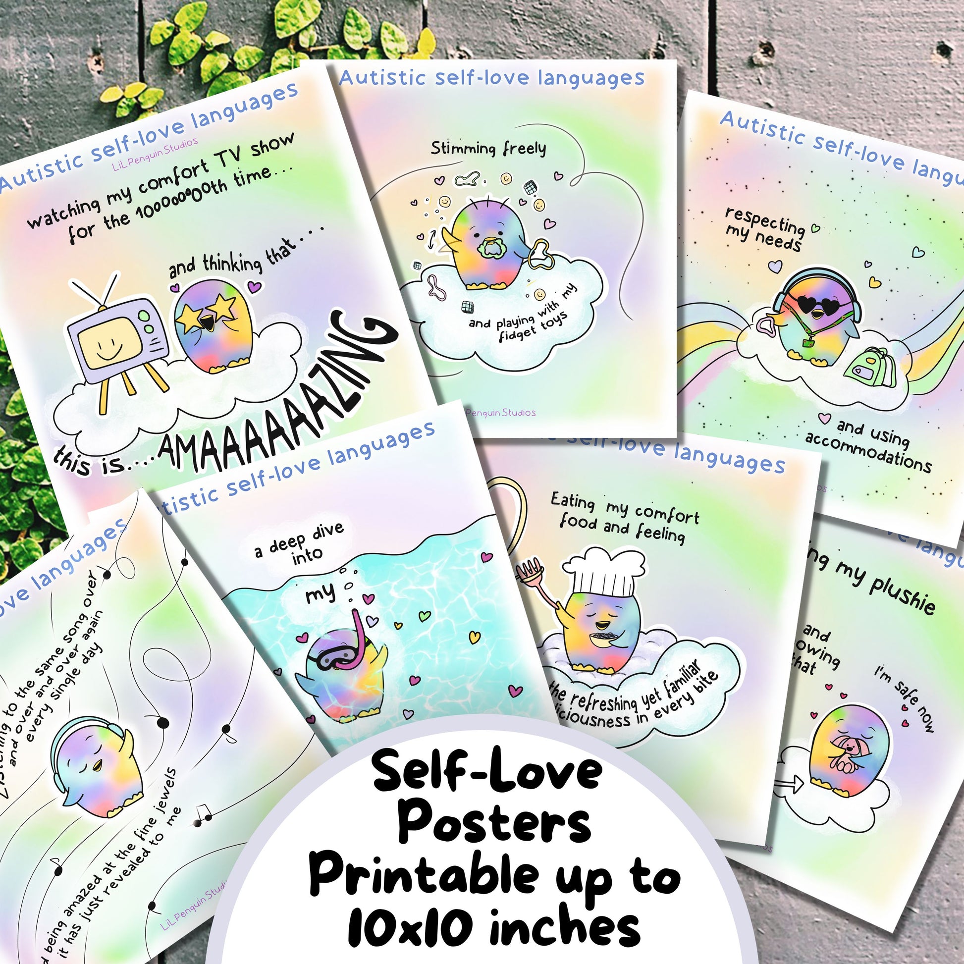 15 Autism Zines Mega Bundle, Printable Therapy Worksheets, Neurodiversity Poster, Unmasking Autism, Burnout, Meltdown, Self-Care, Masking, Penguin Autism Support Kit for autistic adults and kids, parents, teachers, caregivers and therapists