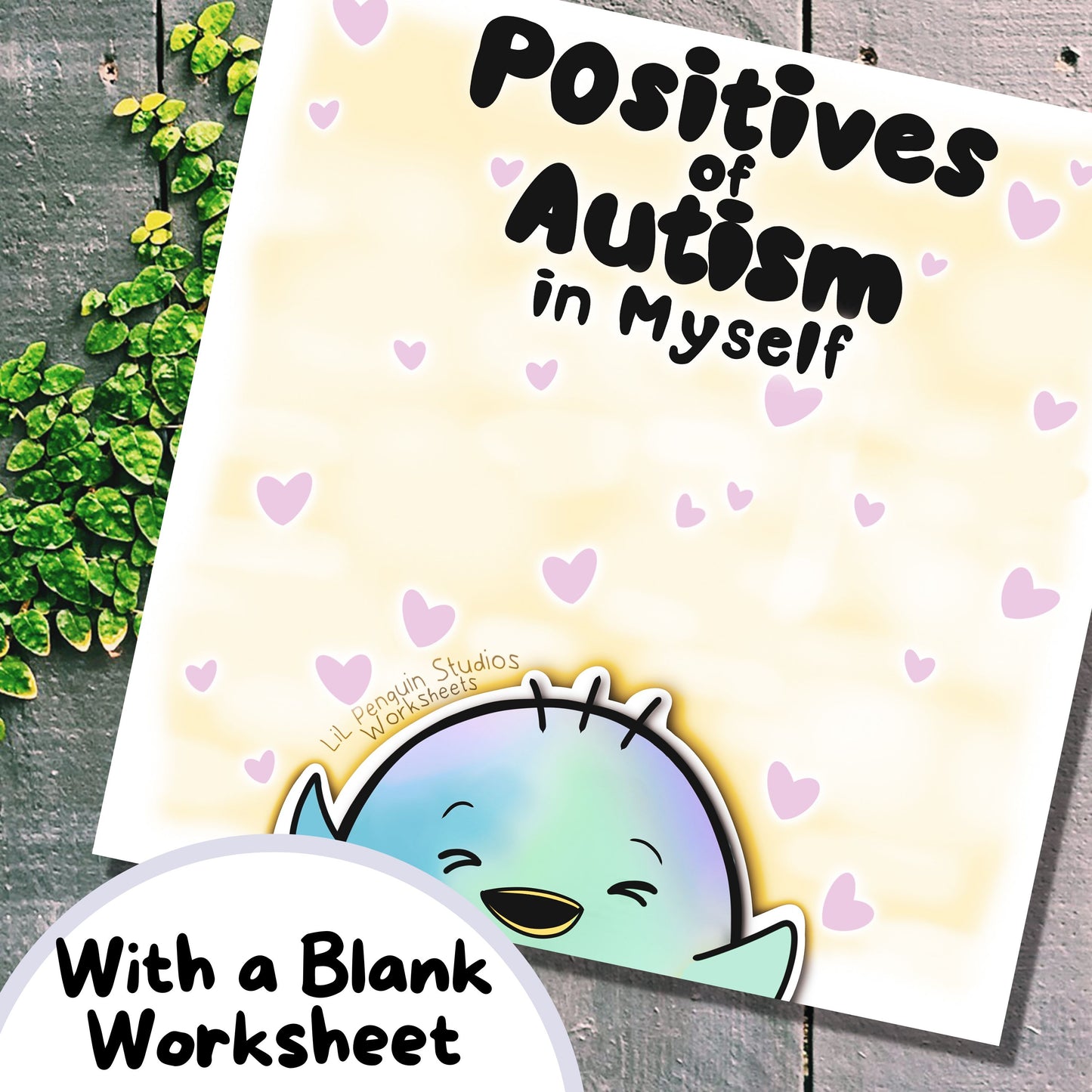 'Positives of Autism' DIGITAL Bundle with a Worksheet - Private Practice Use