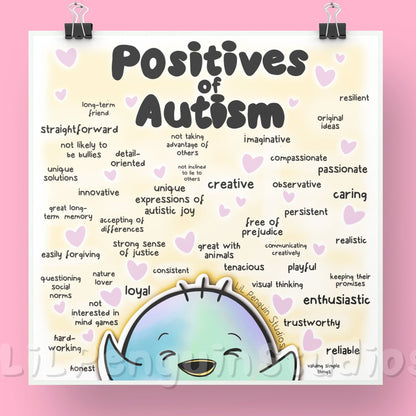 'Positives of Autism' DIGITAL Bundle with a Worksheet - Personal Use