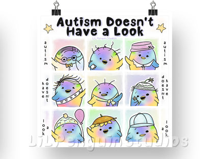 'Autism Doesn't Have a Look' DIGITAL Printable Poster- Personal Use