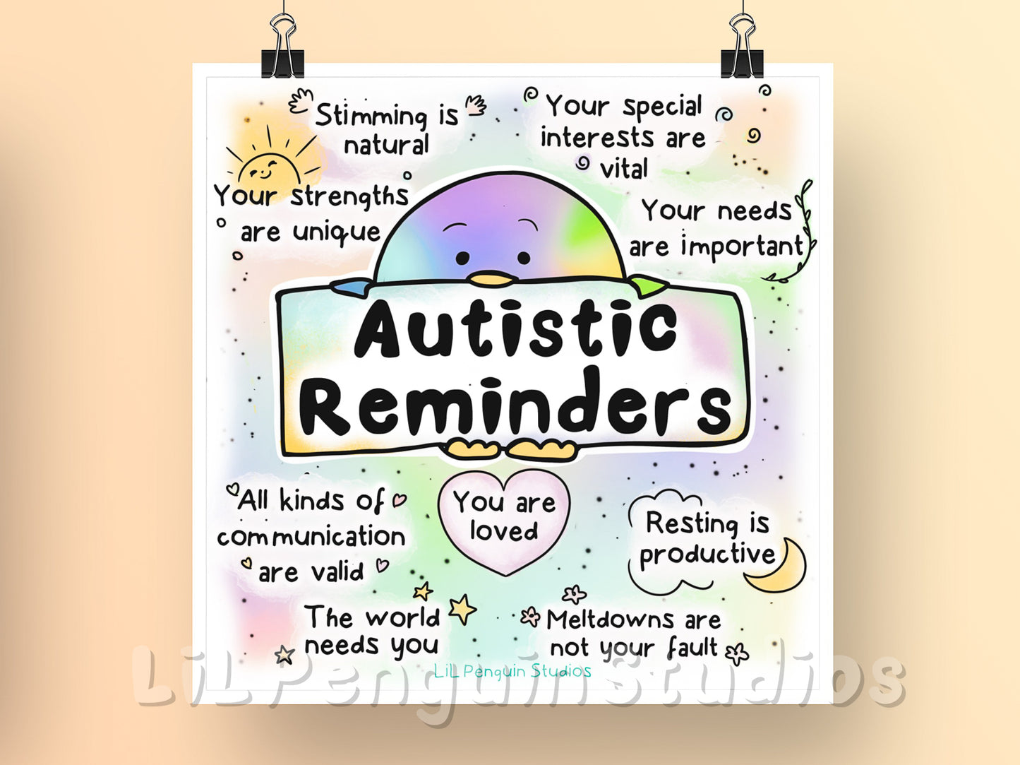 Autistic Reminders Art Print